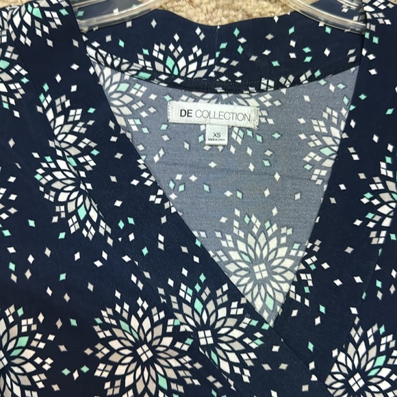 DownEast Navy Wrap Dress XS - Picture 2 of 7